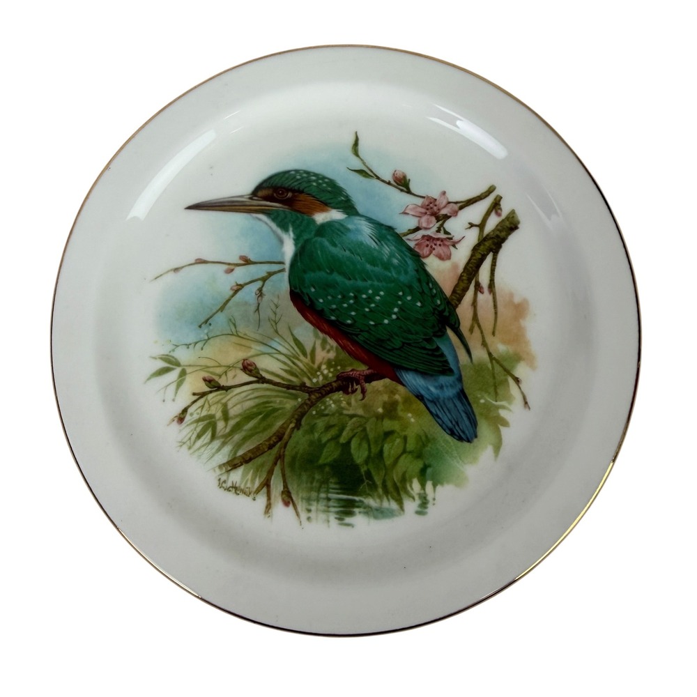 Royal‎ Vale Bone China Kingfisher Bird Decorative Plate E578 Made in England 6"
